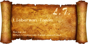 Lieberman Tamás névjegykártya